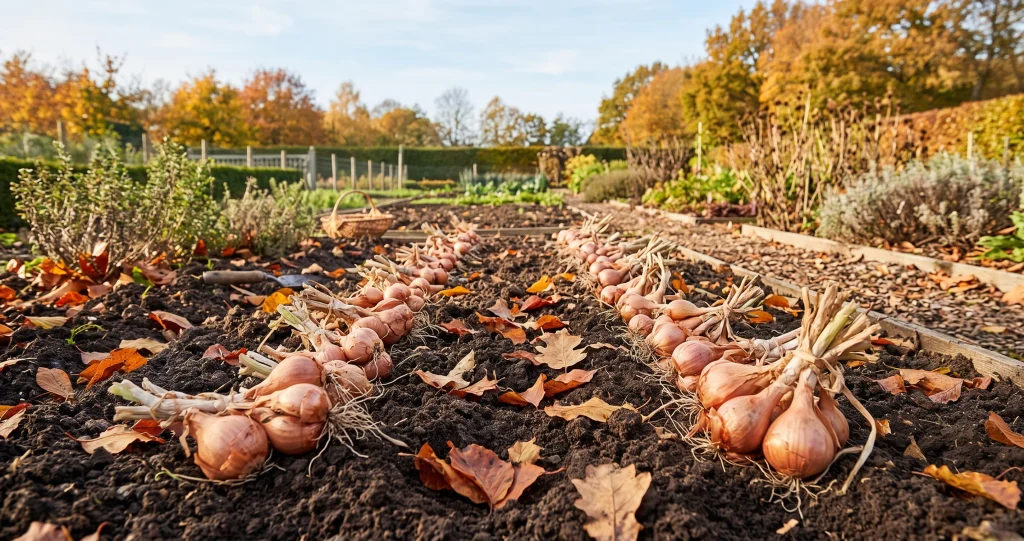 planter échalotes automne dans un sol bien drainé au potager