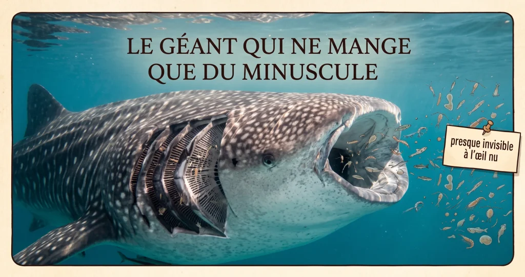 requin-baleine alimentation filtreuse montrant bouche appareil filtrant et sortie de l’eau par les branchies