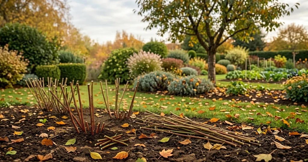 diviser vivaces automne étape par étape dans un massif de jardin