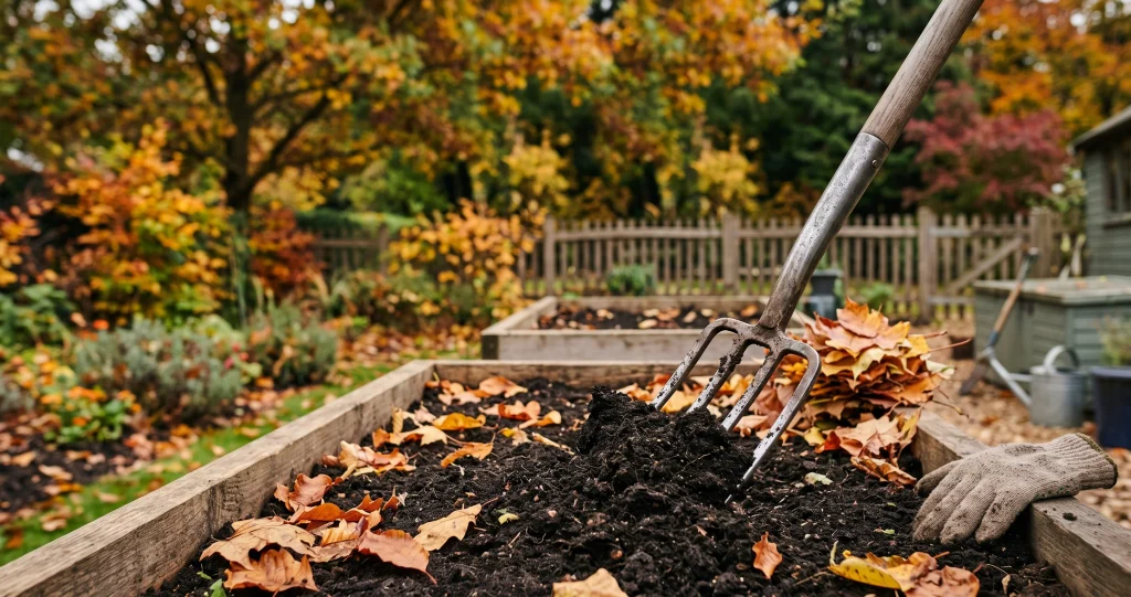préparer sol potager automne avec compost mûr, paillage, engrais vert et sol protégé avant l’hiver