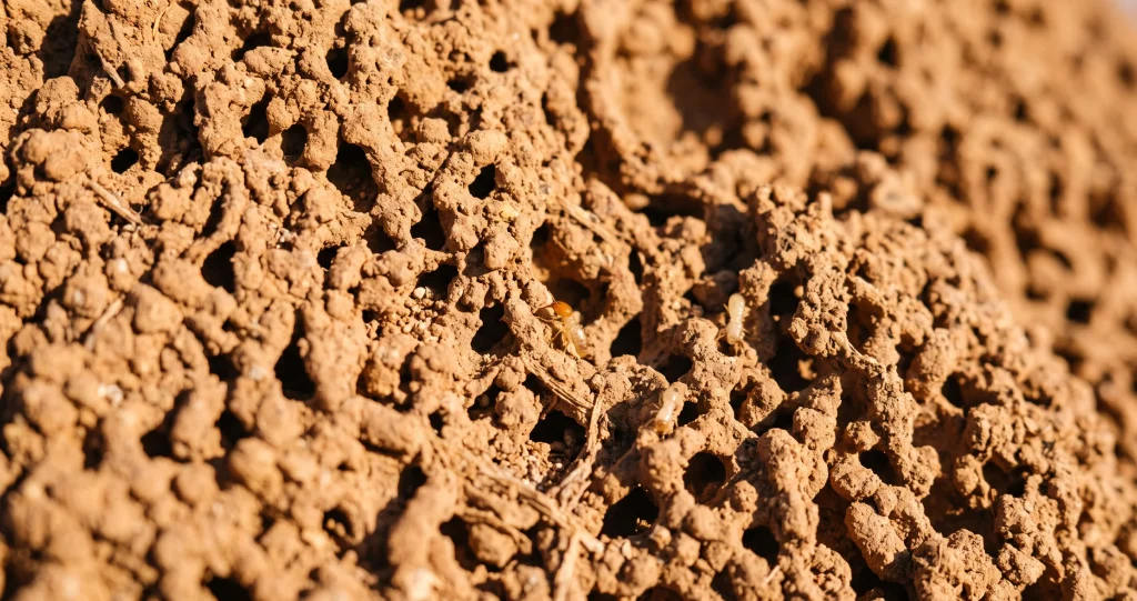 régulation thermique termites dans un monticule avec conduits de ventilation et circulation de l’air