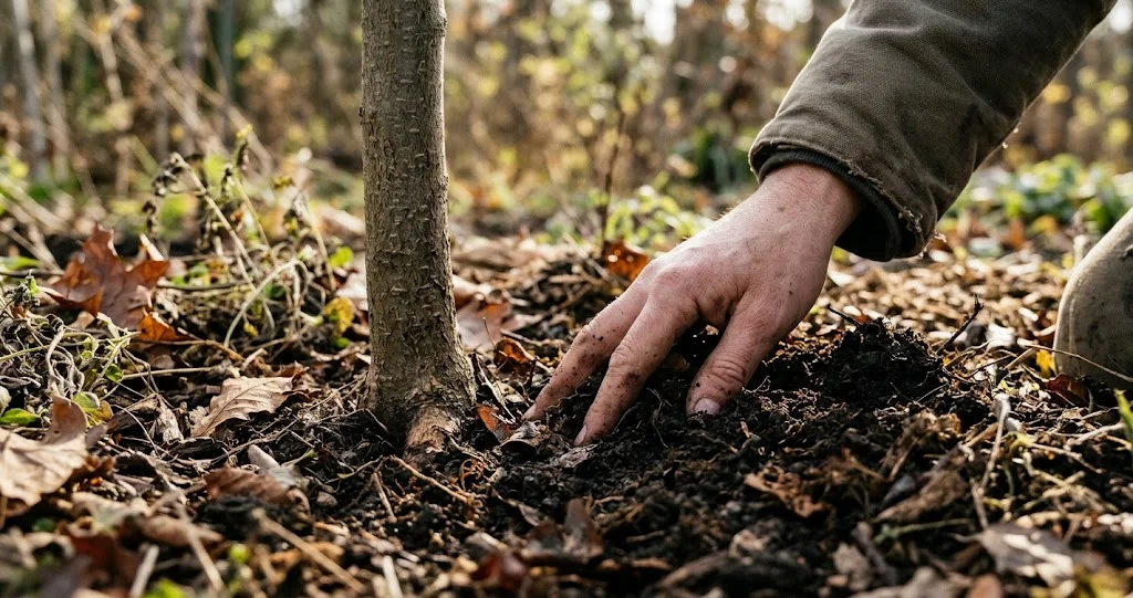  arroser jeunes arbres automne sec avec test d’humidité du sol et arrosage profond