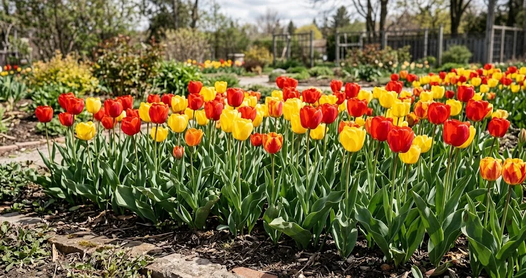 planter tulipes novembre botrytis avec profondeur correcte dans un sol drainé