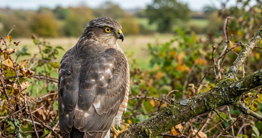 technique chasse épervier haies avec attaque surprise au-dessus d’une haie
