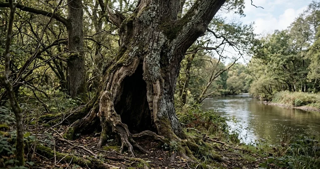 noctule commune chauve-souris arbres creux en vol au-dessus de vieux arbres à cavités