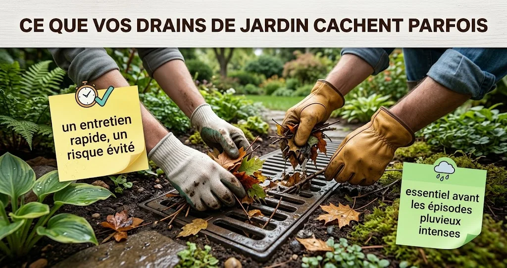 vérifier regards évacuation jardin pluie avant les fortes précipitations d’automne