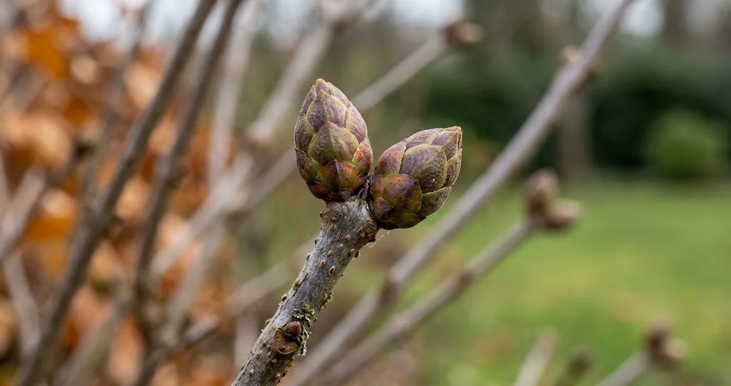tailler lilas quand automne erreur montrant des boutons floraux déjà présents sur les rameaux