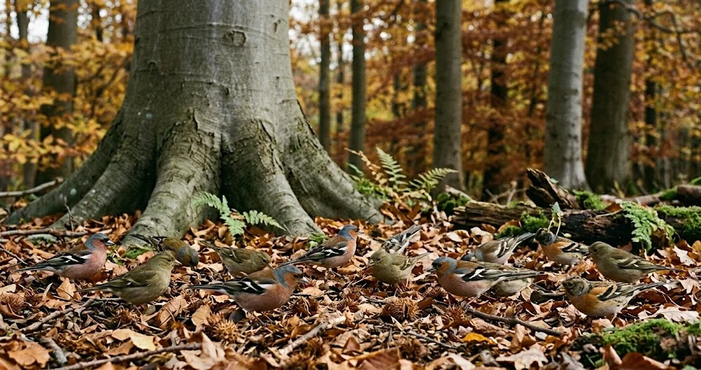 pinson des arbres chant migration avec mâle et femelle montrant leurs différences de plumage
