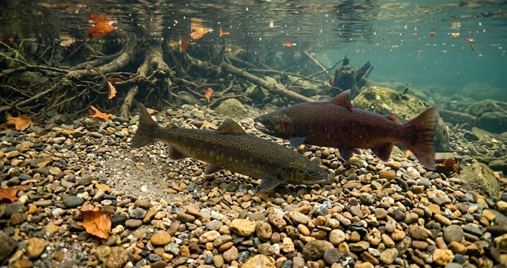 saumon atlantique remontée rivière natale cycle entre rivière mer et frayère de gravier