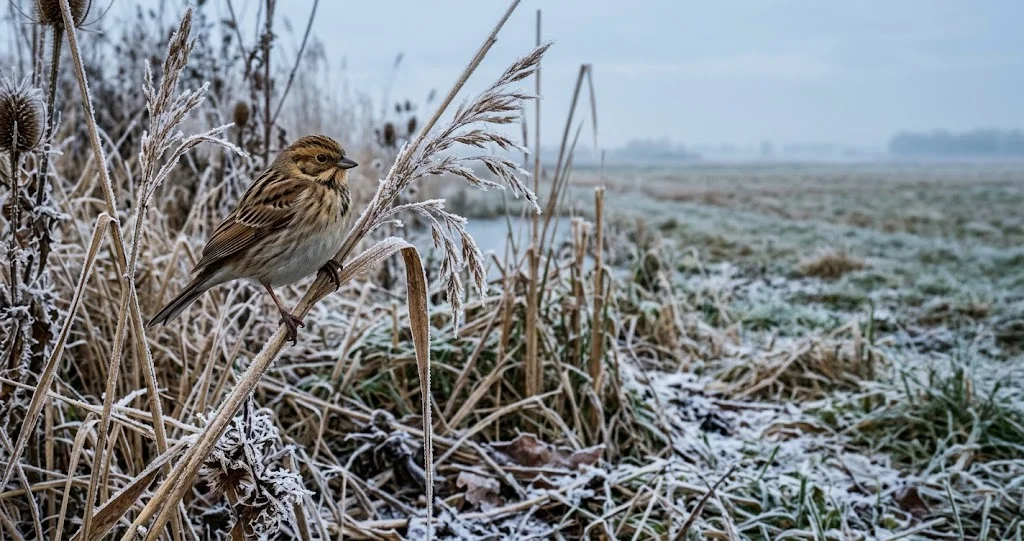 bruant des roseaux plumage hiver comparé au plumage nuptial du mâle