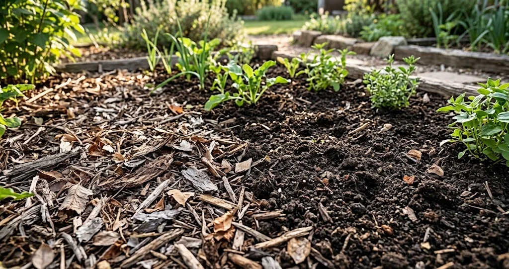 mycorhizes jardin sol montrant racines et réseau d’hyphes microscopiques dans la terre