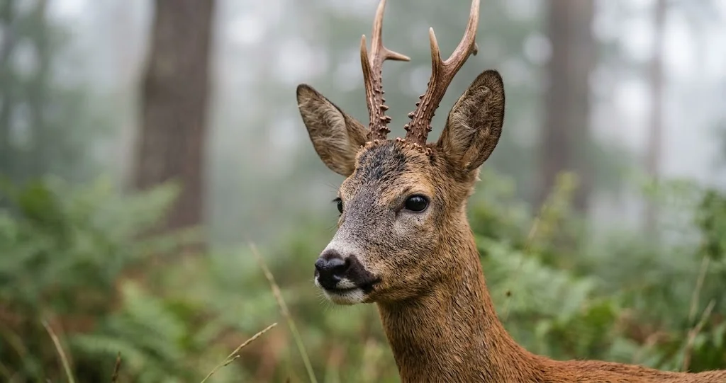 brame chevreuil comportement avec brocard vocalisant à la lisière d’une forêt 