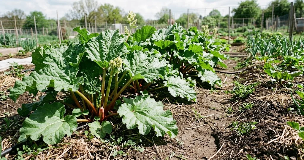 diviser rhubarbe replanter une couronne en repos avec plusieurs bourgeons sains