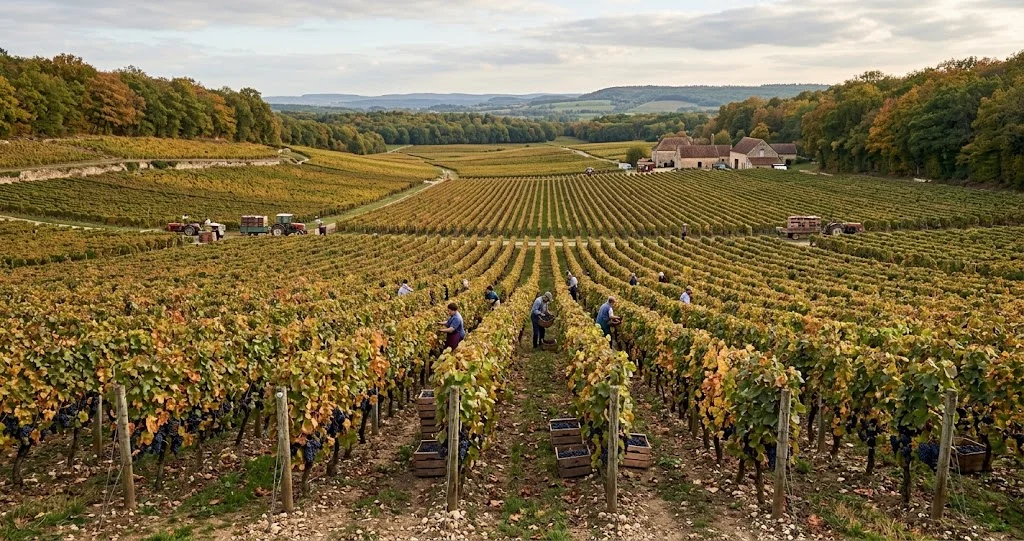 cerf sika échappé Yquem aperçu dans les vignes de Sauternes