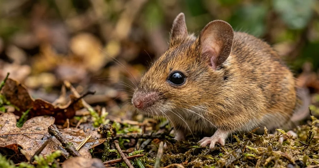  capacité saut mulot sylvestre montrant un mulot bondissant au-dessus de feuilles mortes