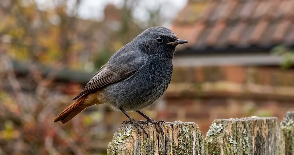 rouge-queue noir territoire hiver avec perchoir et zone d’alimentation