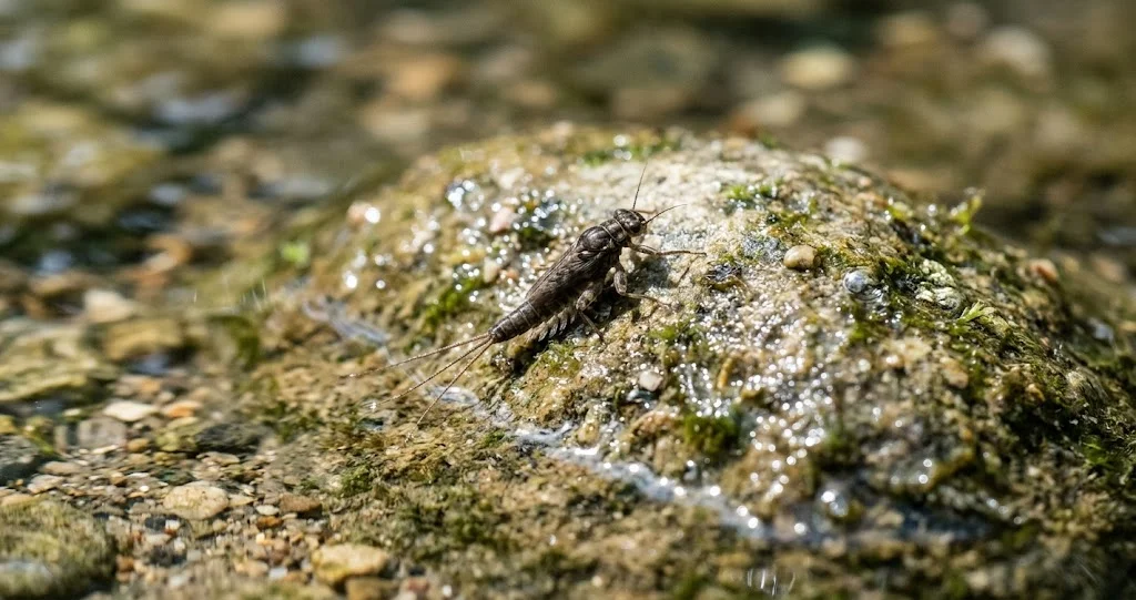 éphémères cycle de vie larve avec œuf, larve aquatique, subimago et imago