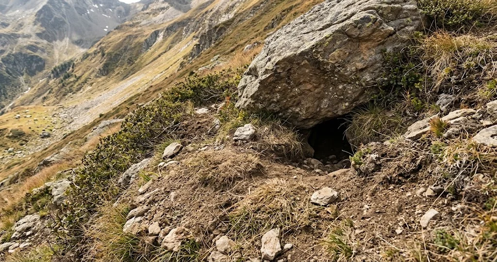 hibernation marmotte terrier avec groupe de marmottes dans une chambre souterraine en hiver